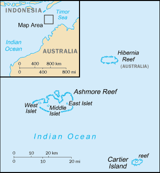 Ashmore and Cartier Islands map